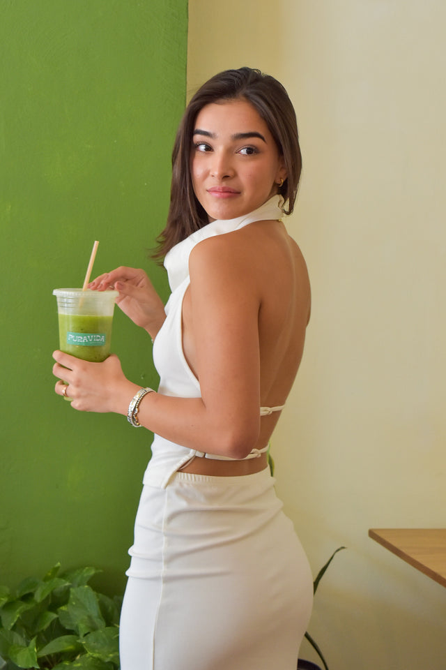 CONJUNTO DE TOP HALTER Y FALDA