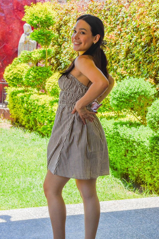Vestido "Toasted Pin-Stripe"