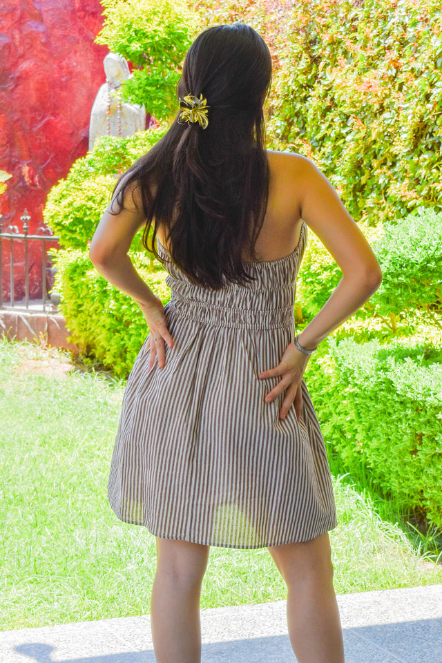 Vestido "Toasted Pin-Stripe"