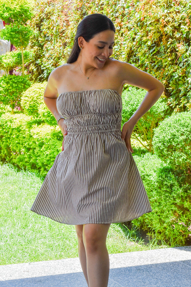 Vestido "Toasted Pin-Stripe"