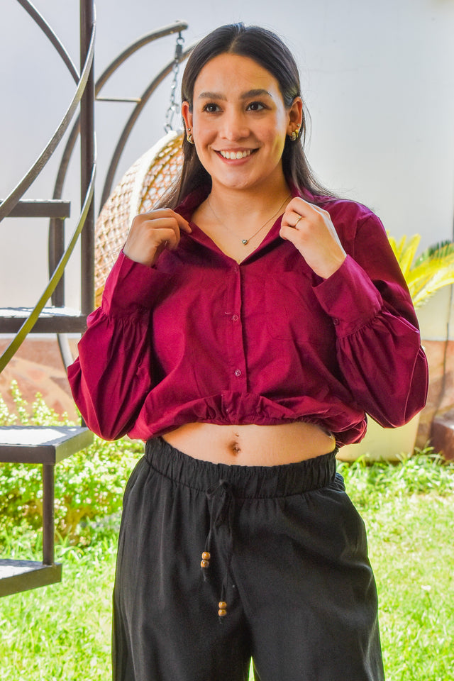 Blusa Button-Crop