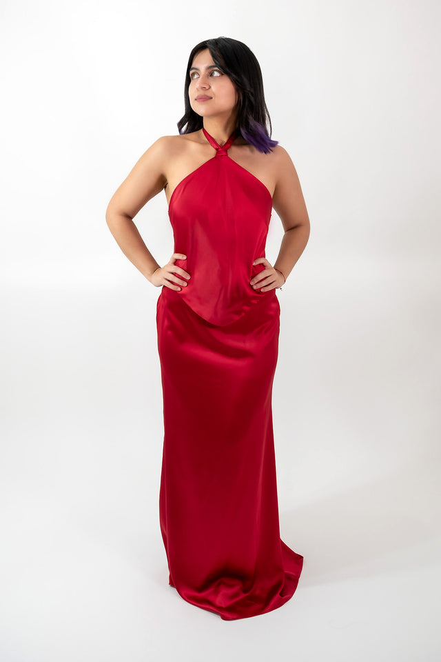 VESTIDO SATINADO HALTER