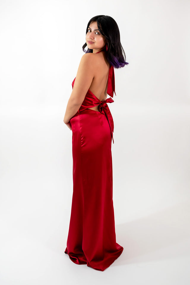 VESTIDO SATINADO HALTER