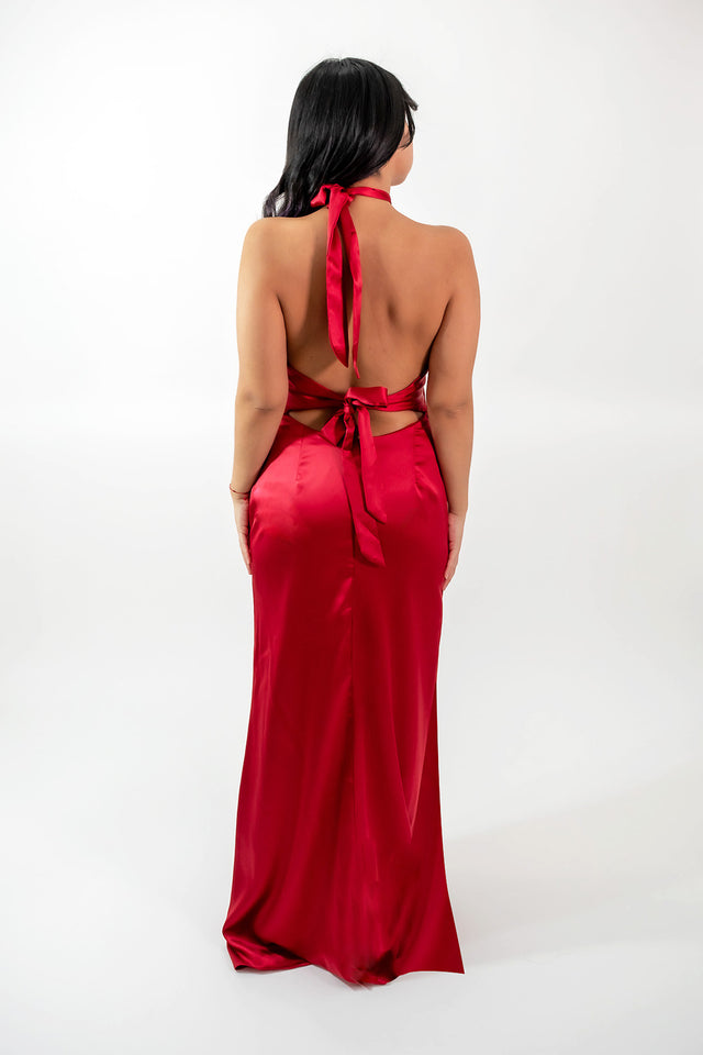 VESTIDO SATINADO HALTER