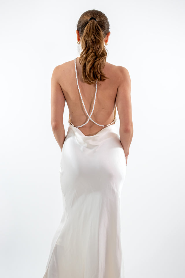 VESTIDO HALTER SATINADO
