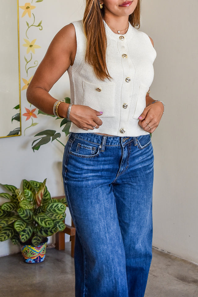 CHALECO ABOTONADO TEJIDO