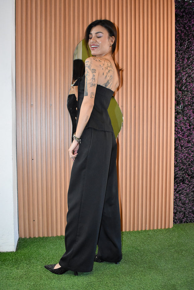 CONJUNTO DE TOP STRAPLESS Y PANTALÓN