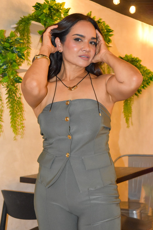 BLUSA STRAPLESS ABOTONADA