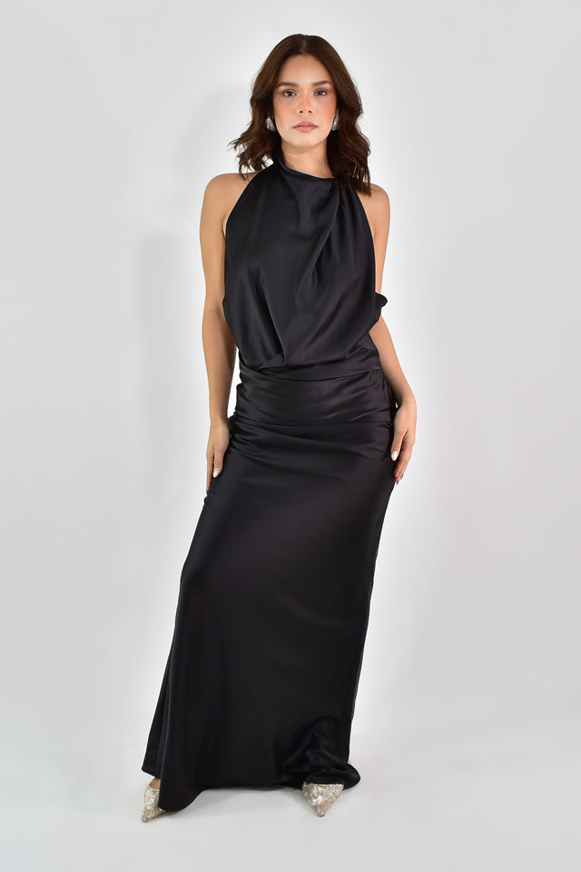 VESTIDO HALTER DRAPEADO