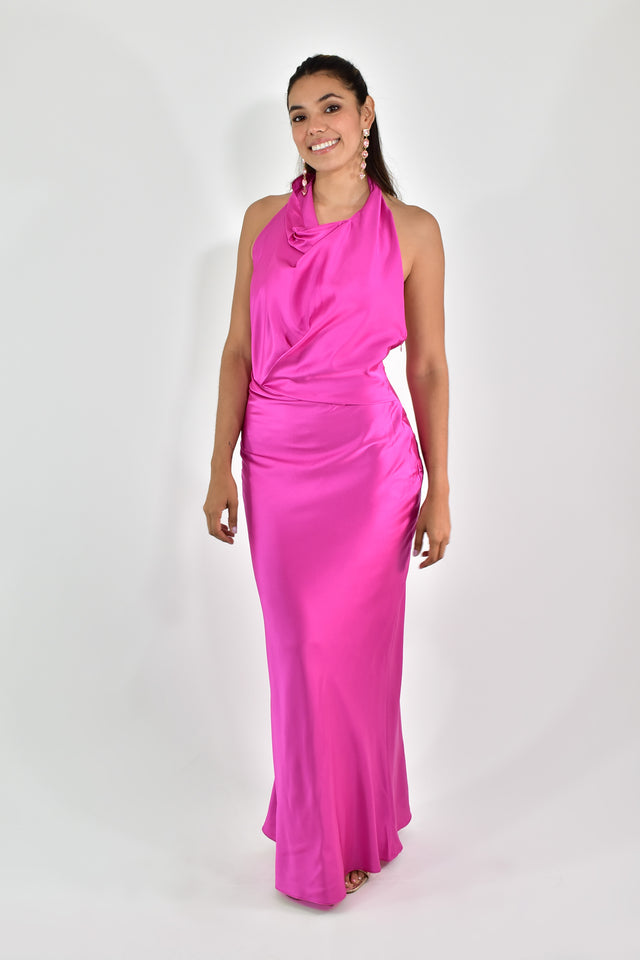 VESTIDO HALTER DRAPEADO