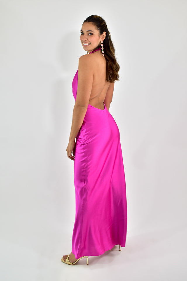 VESTIDO HALTER DRAPEADO