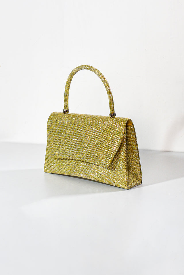 BOLSA CON BRILLOS Y CADENA